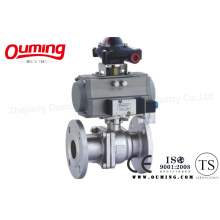 2PC Flanged Pneumatic Ball Valve